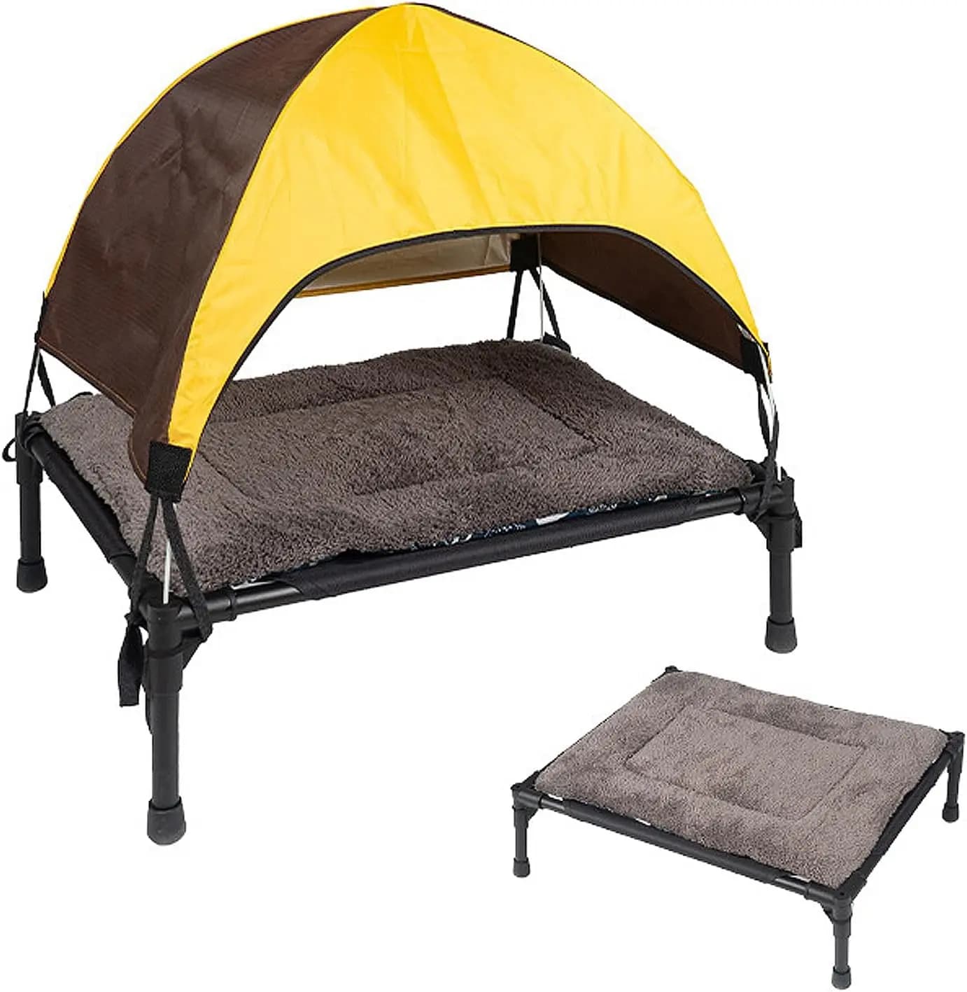 Lettino per animali domestici rialzato con raffreddamento portatile con coperta in pile per tenda portatile per animali domestici per cani e gatti