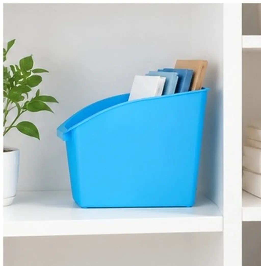 Large Capacity Plastic Vertical Document Organizer Bin Desktop Recycling Trash Can for Office Home Countertop File Magazine Book