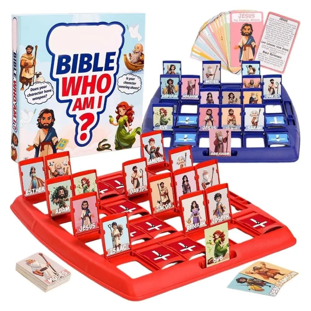Giochi da Tavolo Portatili 'Indovina Chi Sono' della Bibbia, Giocattoli per Feste e Studio Biblico, Gioco Educativo sulla Bibbia
