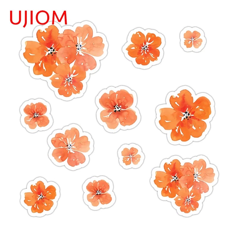 UJIOM Mini Adesivi Murali a Forma di Fiori, Decorazione per Divano, Portarotolo Carta Igienica, Decalcomania Semplice con Immagine Cartoon, Accessori per Decorazione Stanza