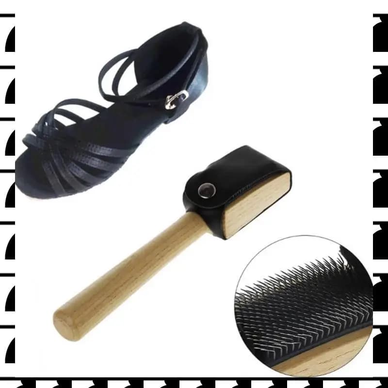 A44U Spazzola per la pulizia delle scarpe da ballo con suola in pelle scamosciata in legno per calzature