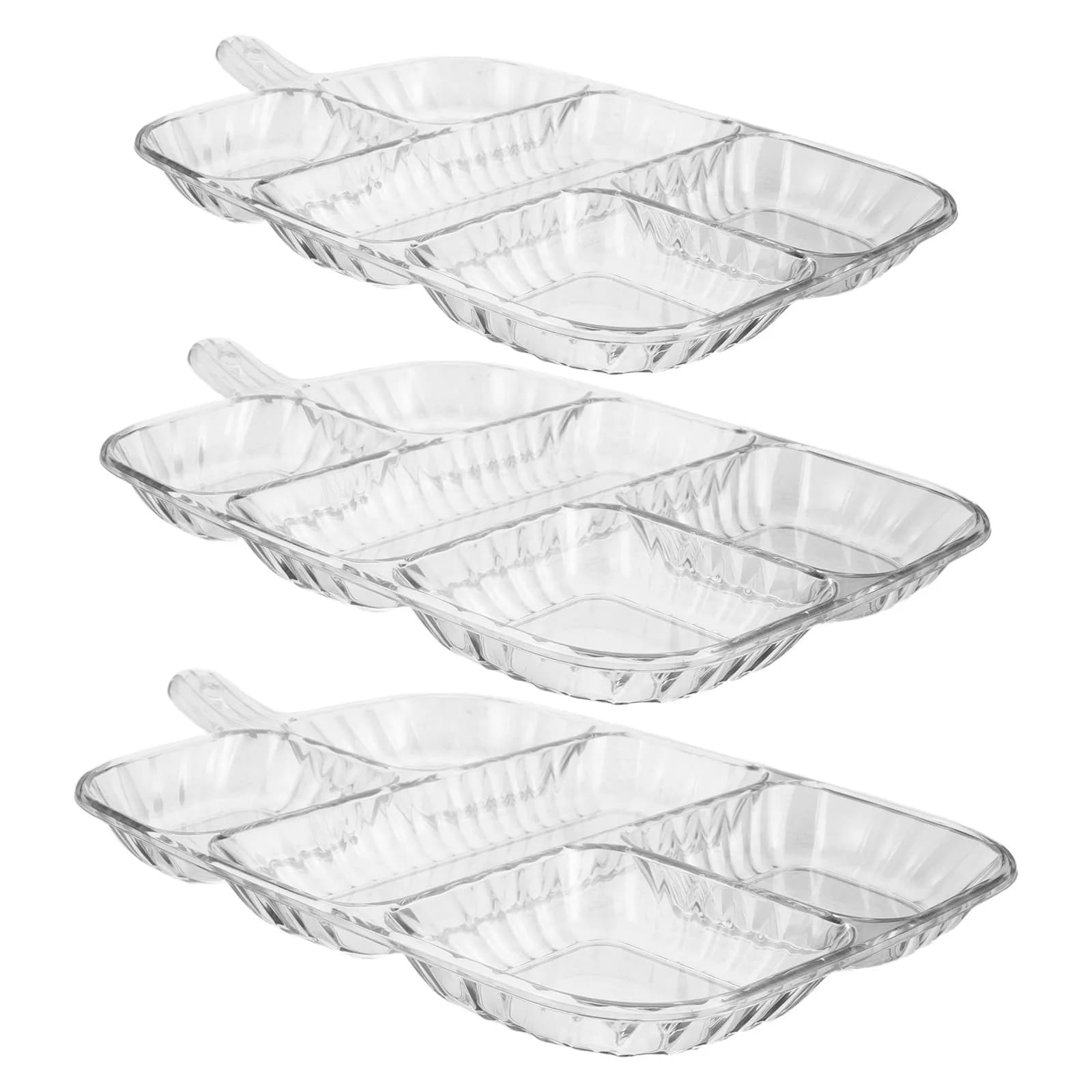 Set di 3 Vassoi Organizzatori da Cucina a 5 Scomparti per Aglio, Zenzero, Frutta Secca, Snack e Antipasti