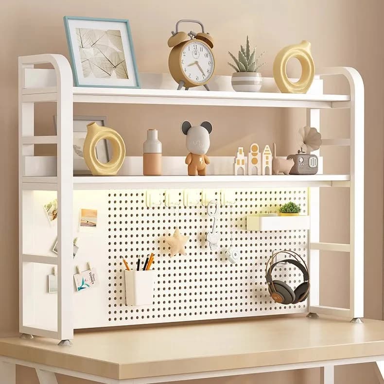 Multi-layer Pegboard Desktop Shelf - Versatile Storage Organizer for Home & Office Stationery