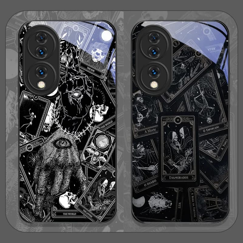 Cover per Telefono in Vetro Temperato con Stampa Carte dei Tarocchi Gotiche Vintage per Xiaomi 15 Ultra 15T 14T 13 12T Pro 12 Mi 11 Lite 10T