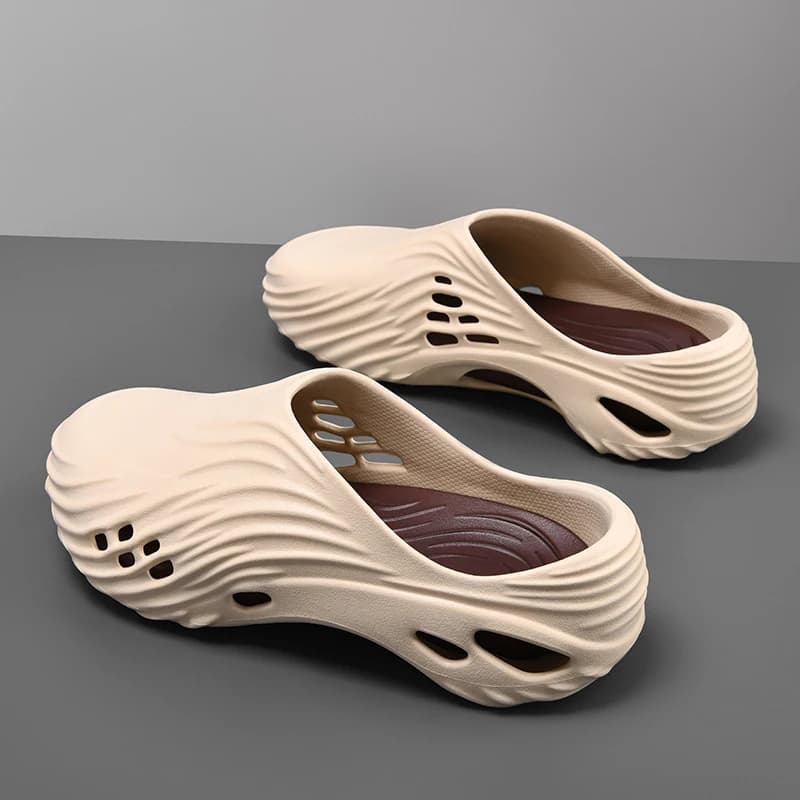 Flowllorss Men's Summer Slippers Anti-Slip Soft Bottom Hole Hole Shoes Casual Beach Sandals Operating Room Slippers