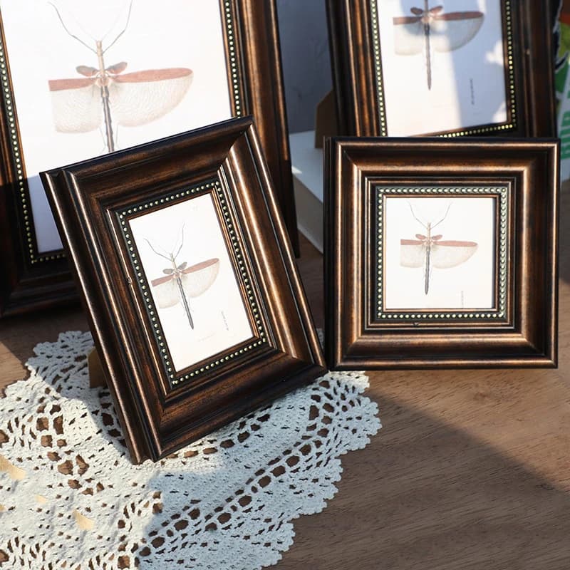 For Vintage European Style Photo Frame with Free Photo Printing Elegant Table Display Frame 6 7 8 10inch A4 Picture Frame Home D