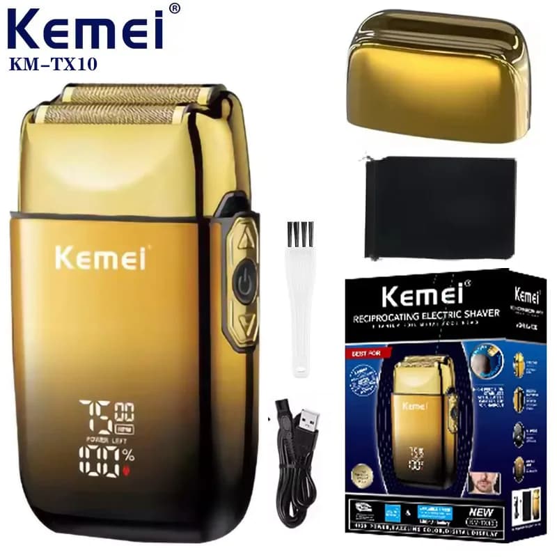Kemei TX10 Razor Electric Hair Rechargeable Face And Barba Razor Lamina For Men Head Calva Rasatura For Men Barber Machine