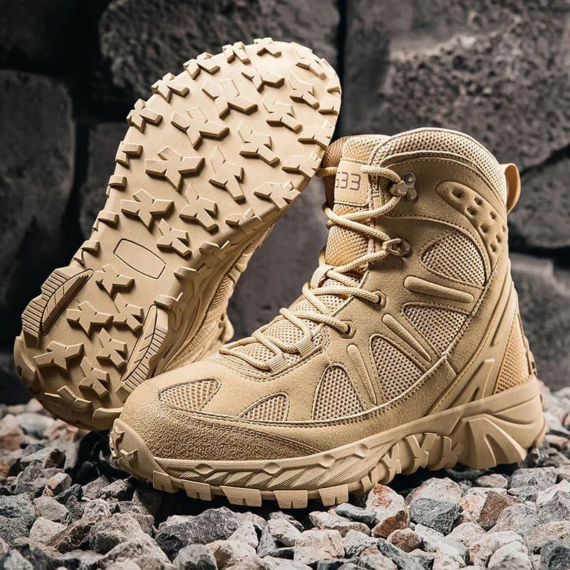 Stivali da uomo di marca Sneakers da trekking traspiranti Scarpe da trekking da esterno antiscivolo Stivali da allenamento tattici protettivi professionali