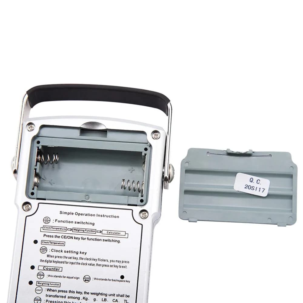 ABS Electronic Fish Hook Scale Silver 7 in 1 Function Digital Hanging Scale Multifunctional LCD Display Luggage Weighing Scale