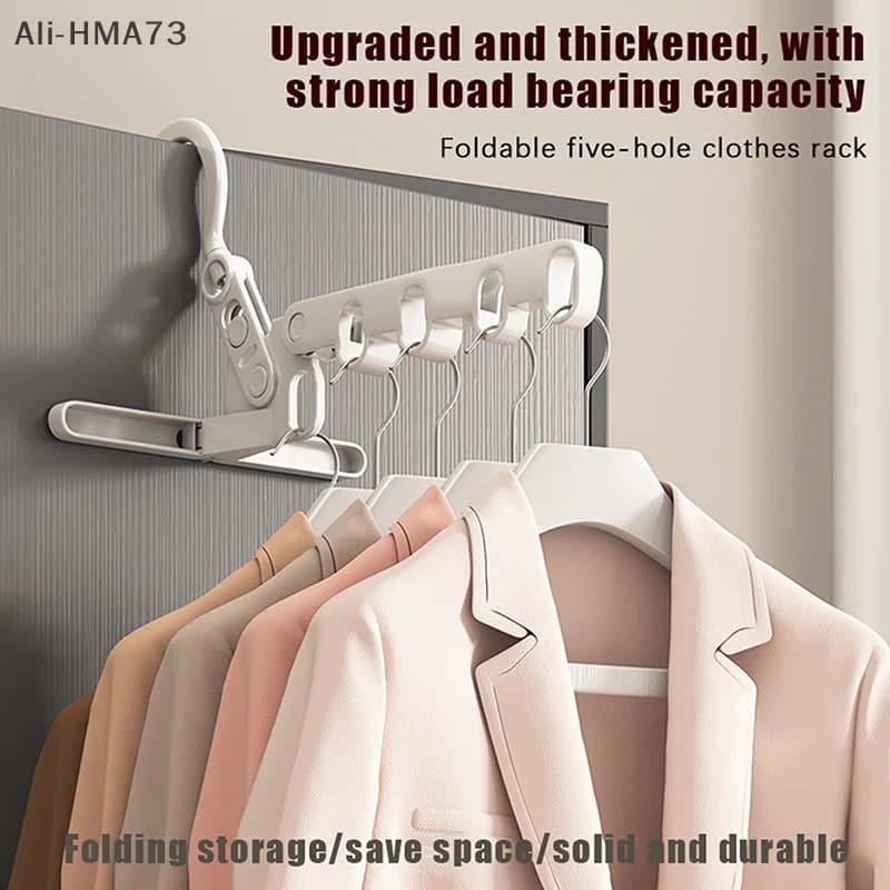 2pcs Portable Foldable Travel Hanger Folding Clothes Drying Rack Travel Hangers Hanging Rack With 5 Holes For Hotel Camping