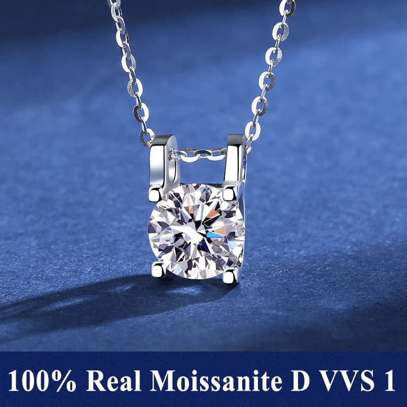 100% Real D Color Moissanite Pendant Necklace GRA Certificate for Women Wedding Bridal S925 Sterling Silver Fine Jewelry