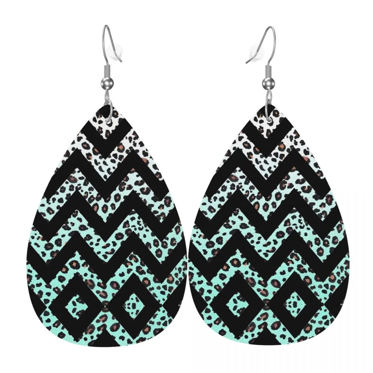 Orecchini in pelle colorata con stampa leopardata personalizzata per accessori per gioielli con orecchini pendenti a goccia da donna