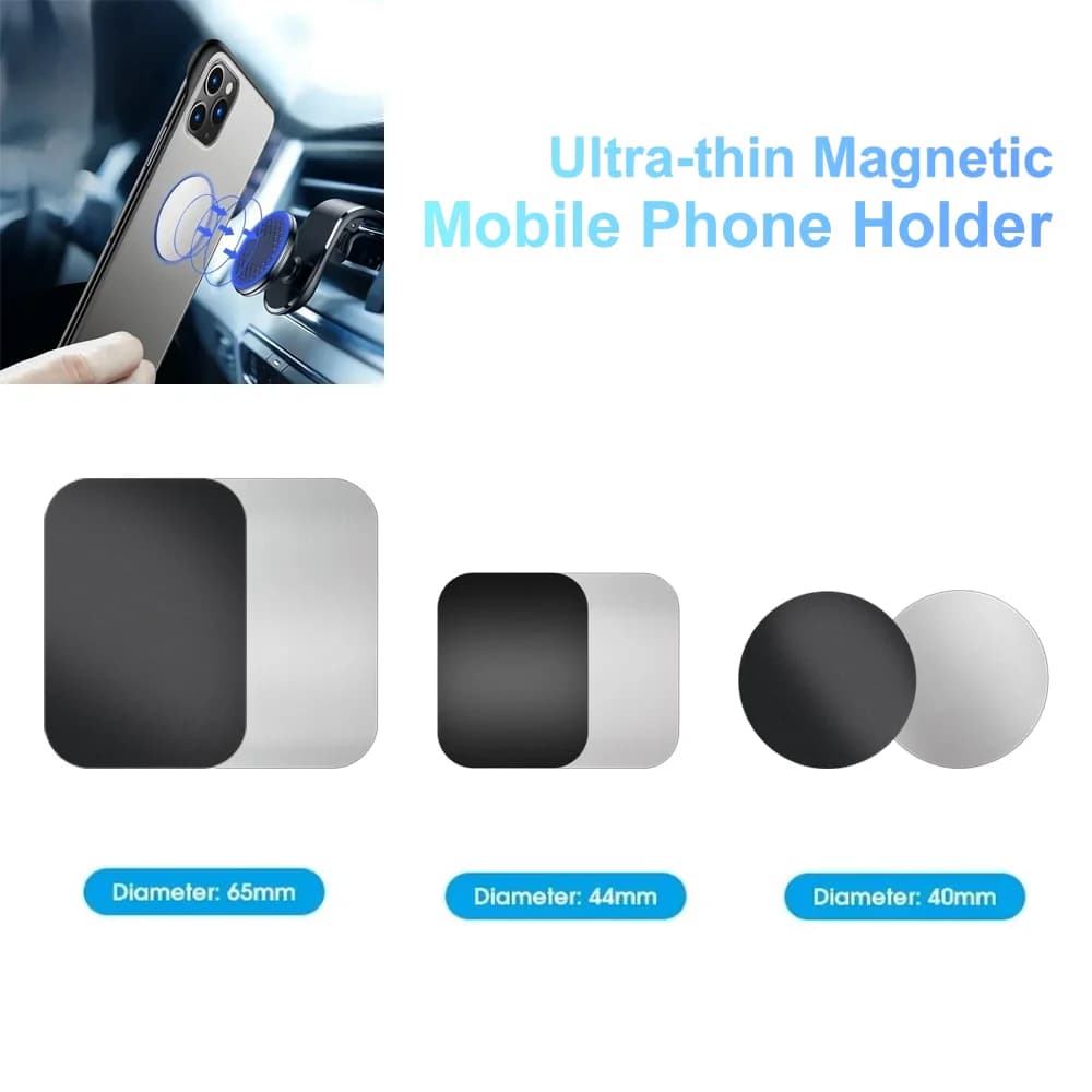 1/3/5 pezzi piastra metallica ultrasottile per supporto magnetico per telefono da auto foglio di ferro adesivo forte per supporto per auto magnetico per telefono cellulare