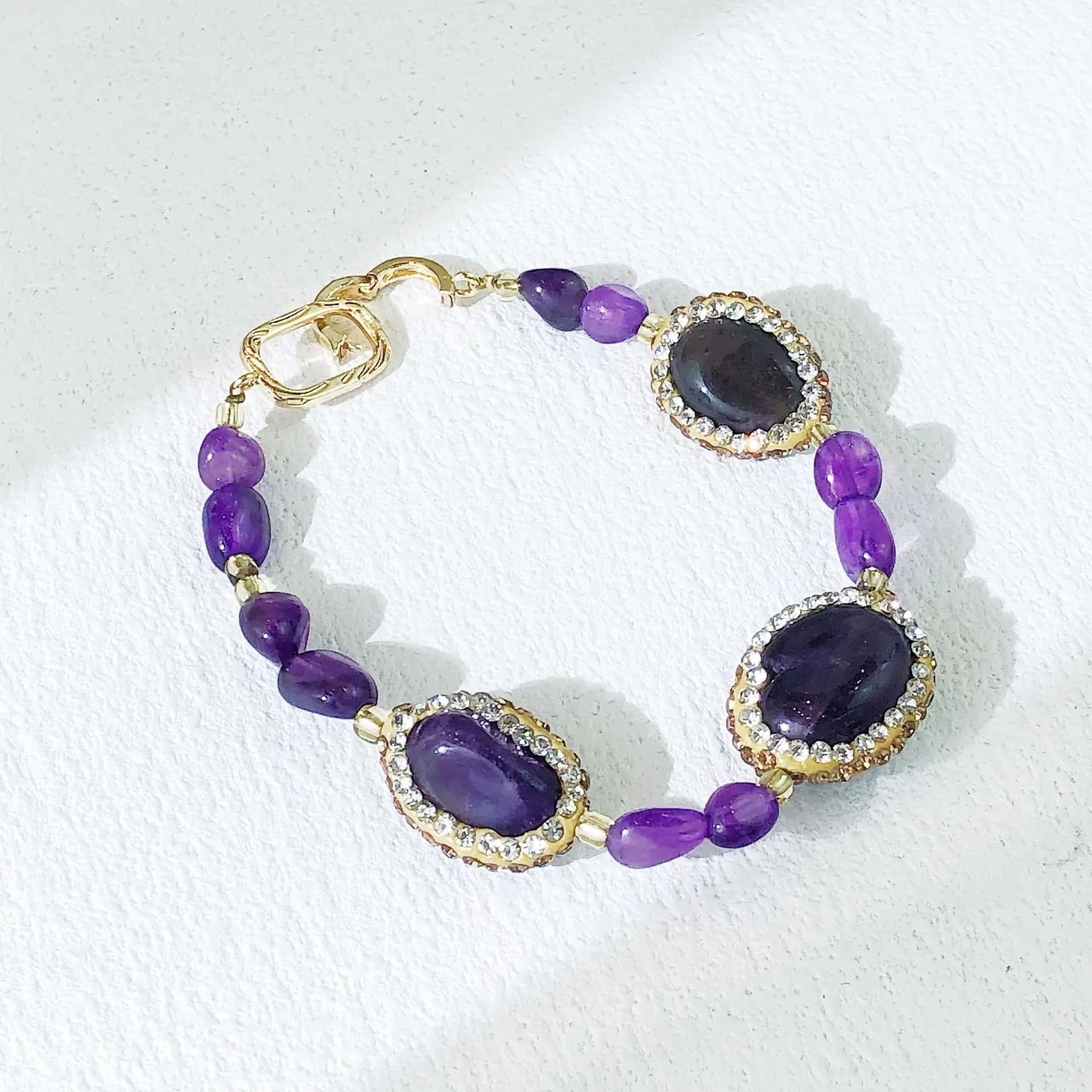 Nuova pietra viola naturale ametista collana lunga catena clavicola collare girocollo bracciale orecchini set di gioielli regali per la festa nuziale