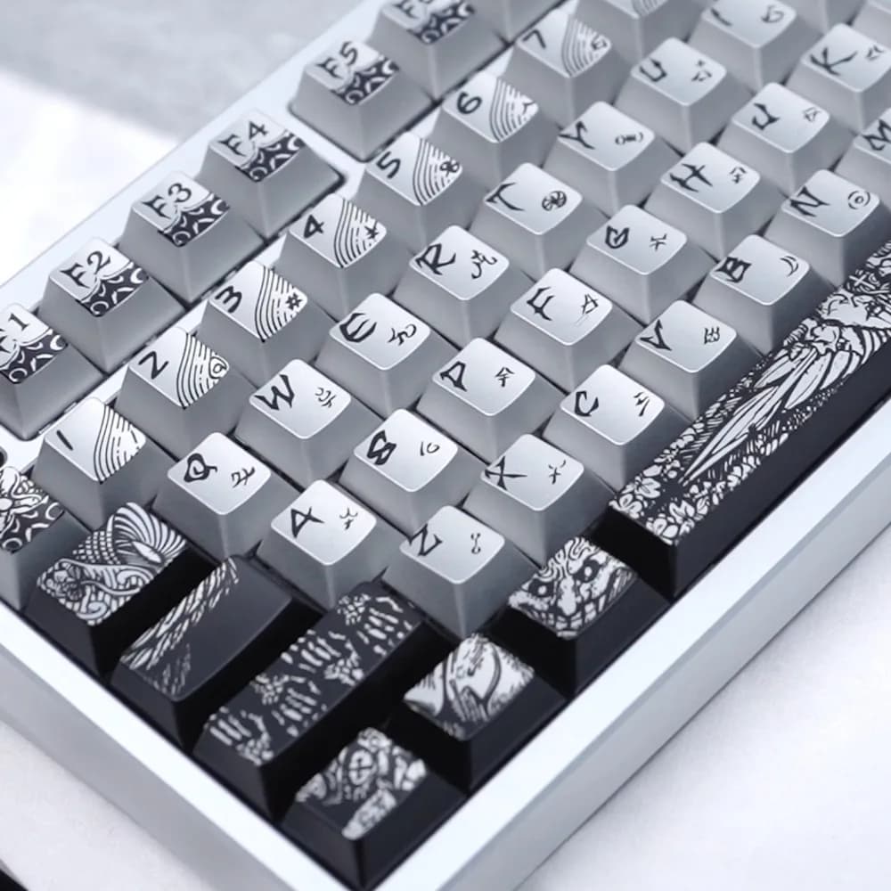 94/95 Keys Mechanical Keyboard Keycap Metallic Paint Matte PBT Hot Sublimation Cherry Height Custom Magnetic Axis Ev63