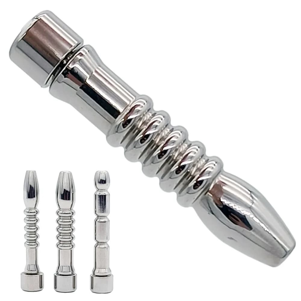 Dispositivo di Castità Maschile, Gabbia per Pene in Acciaio Inox, Catetere Uretrale, Dilatatore per Pene, Giocattoli Sessuali BDSM per Uomini, Cintura di Castità