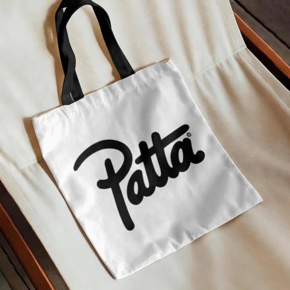 luxury P-Patta Brand Storage Bags Canvas Double-Sided Print Handbag Daily Lightweight Shopping Tote Bag Eco-Friendly