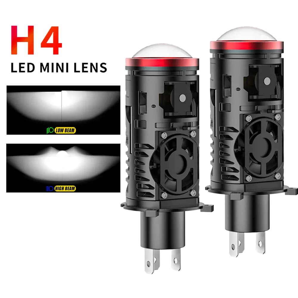 2 Pezzi Fari Auto a LED H4 con Lente Proiettore 85W 6000K 9003 HB2 Lampadine Auto H4 Abbaglianti Anabbaglianti Turbo 12V 24V