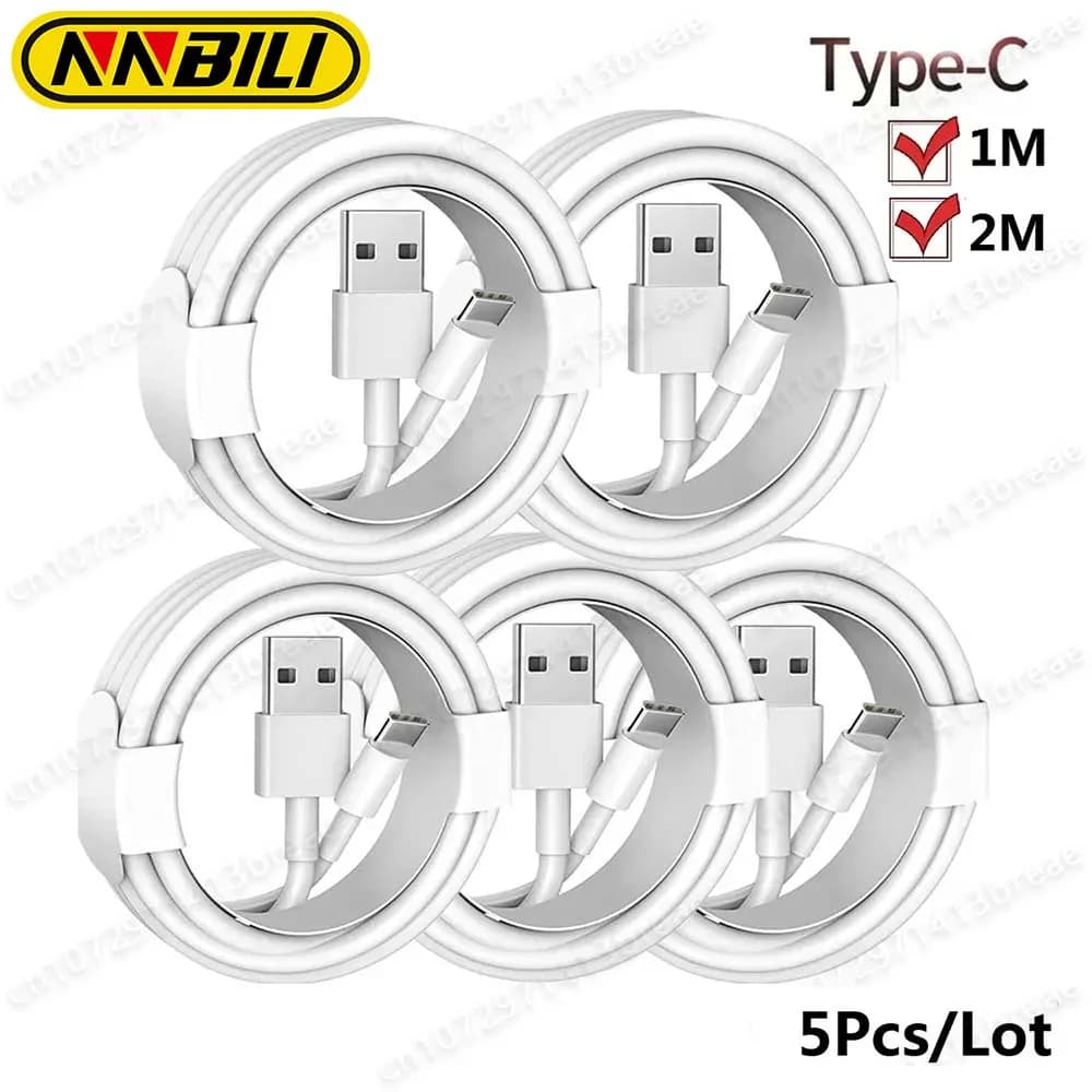 NNBILI 5 Pz/lotto 1m 3.3ft 2m 6.6ft Tipo c USB C Cavo del Caricatore Per Samsung Galaxy s20 s22 s23 s24 htc xiaomi huawei androi5d telefono