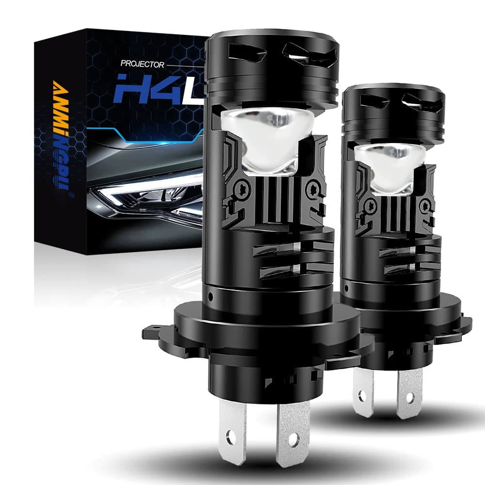 NLpearl 2 pz H4 Proiettore LED Faro Lente Mini Dimensioni con Ventola Bi LED 100 W Lampada automobilistica 30000LM LHD RHD Plug And Play CSP