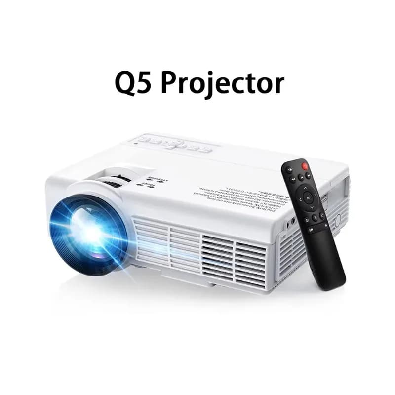 Potente proiettore portatile Q5 Proiettore Home Theater 4K Specchio per schermo per smartphone con doppio WiFi 5G BT5.0 Videoproiettore 1080P