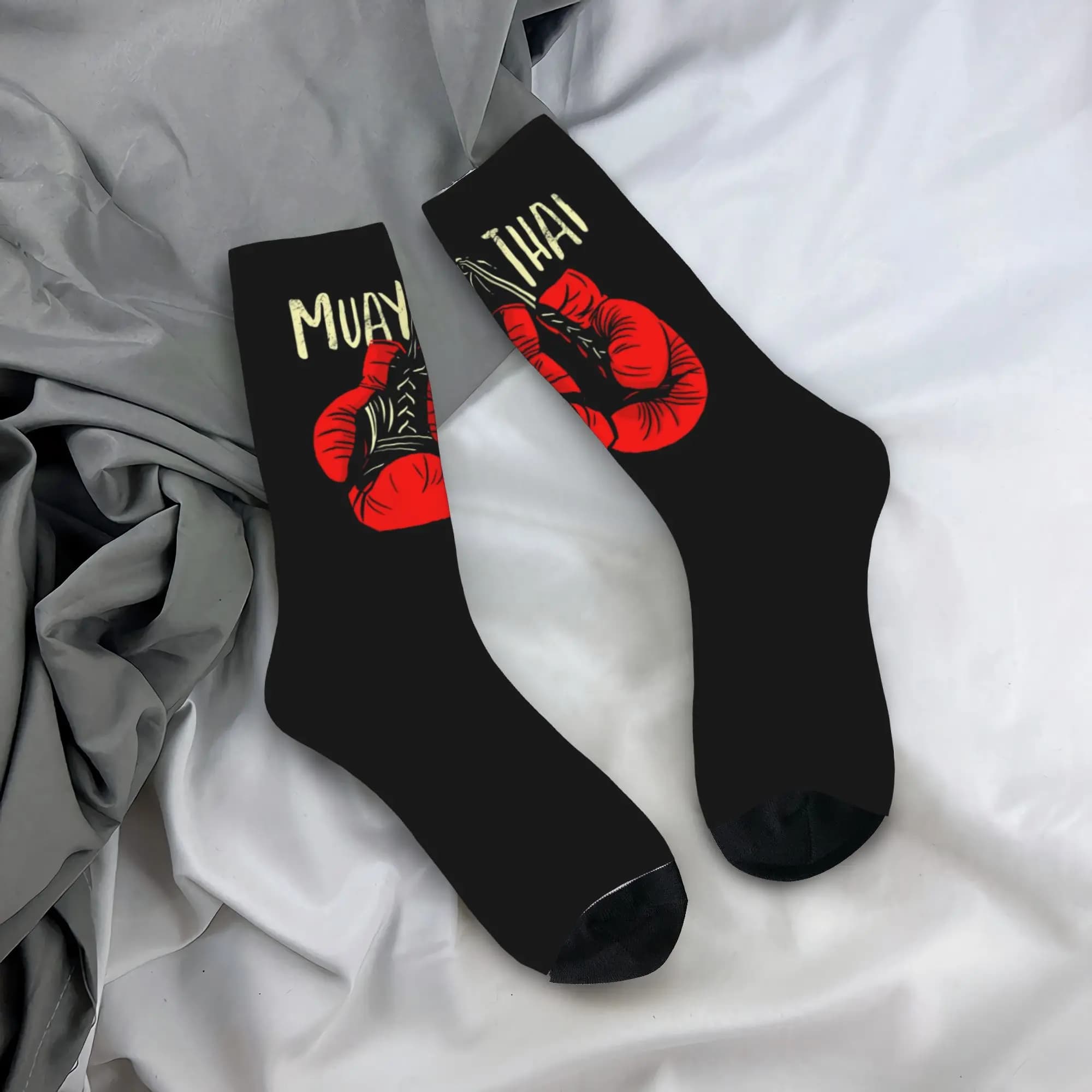 Guanti Personalizzati per Muay Thai, Calzini Unisex per Uomo e Donna, Calze Carine da Combattente Thailandese per Primavera, Estate, Autunno e Inverno
