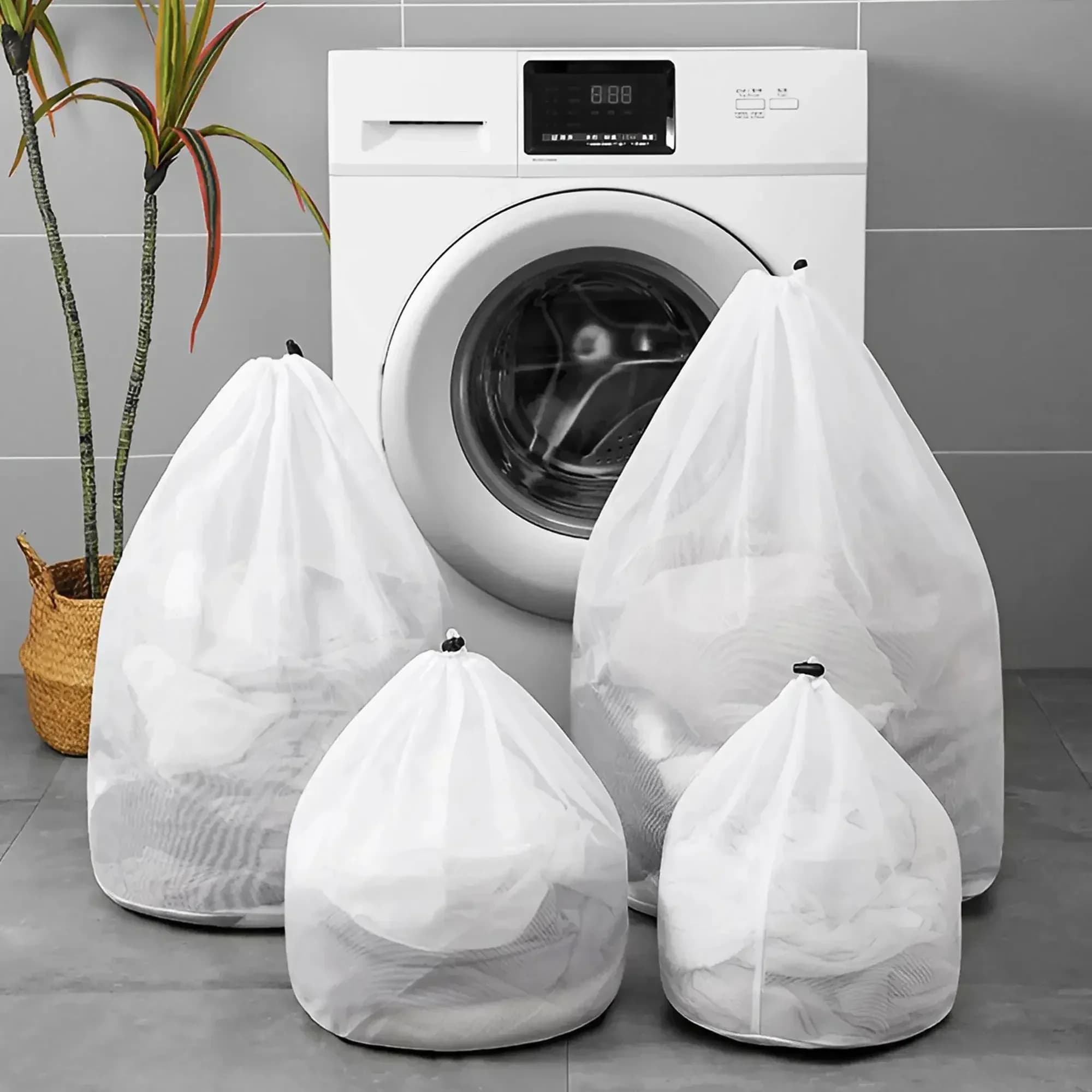 1PC Mesh Drawstring Bedding Bag Protecting Garment Bags to store anti-winding clothes Durable washing case