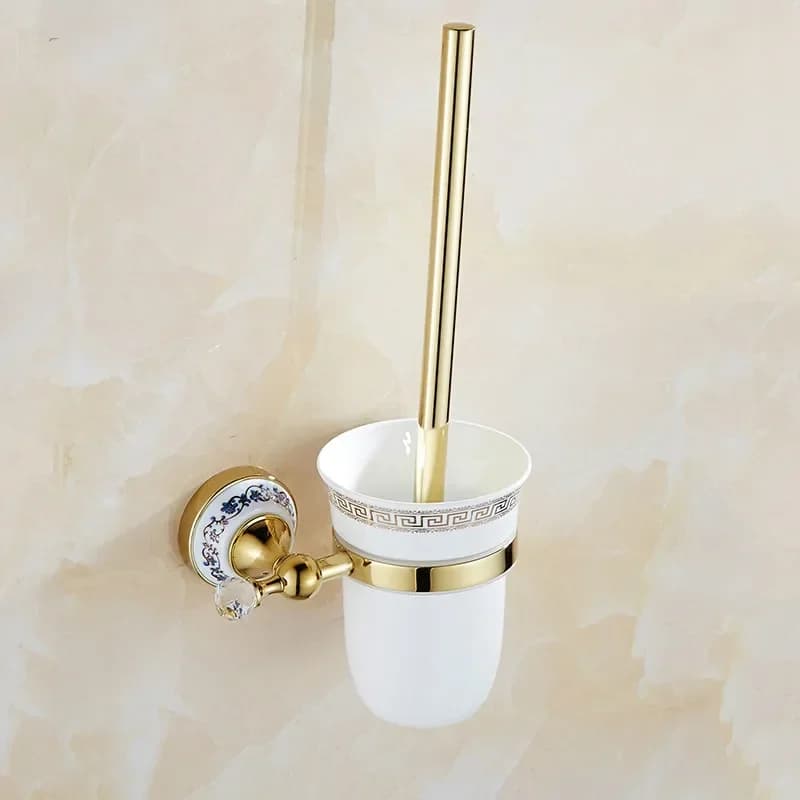 Accessori per il bagno Porta carta da parete Porta asciugamani in oro Porta sapone Portabicchieri Set di accessori per il bagno in ceramica di lusso