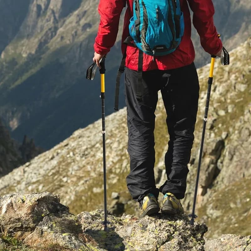 Bastoncini da Trekking Professionali, Canna da Arrampicata Pieghevole in Carbonio, Attrezzatura da Escursionismo Telescopica Antiscivolo