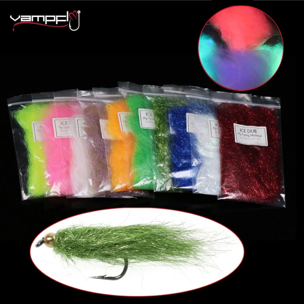 Vampfly 2 Borse 8 CENTIMETRI Lungo UV Ice Dub Fly Legatura Materiale Per Baitfish Streamer Trota Luccio Salmone Stealhead Esche Da Pesca In Acqua Salata