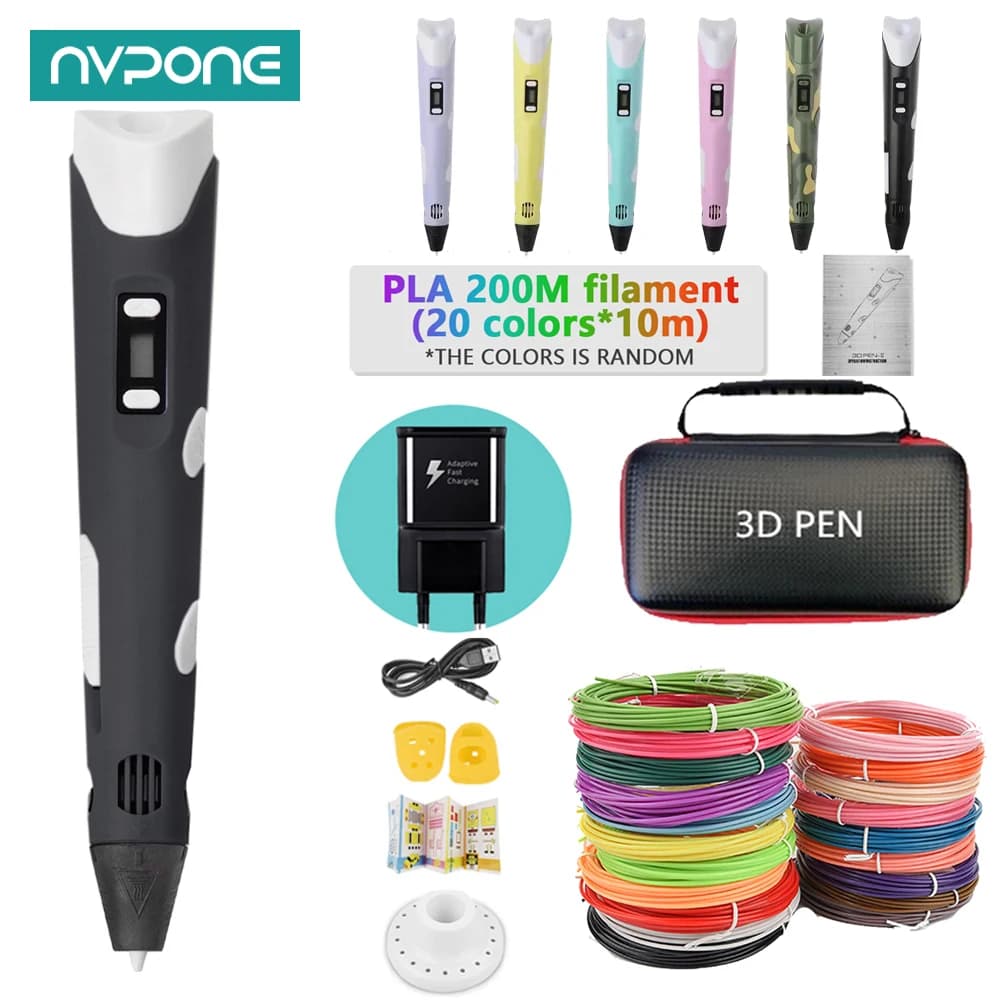 2025 Fun 3D Pen Set DIY for Kids Birthday Christmas Gift New Year Boy Girls Creative 3D Printing Pen with 3D Filament Pens PLA