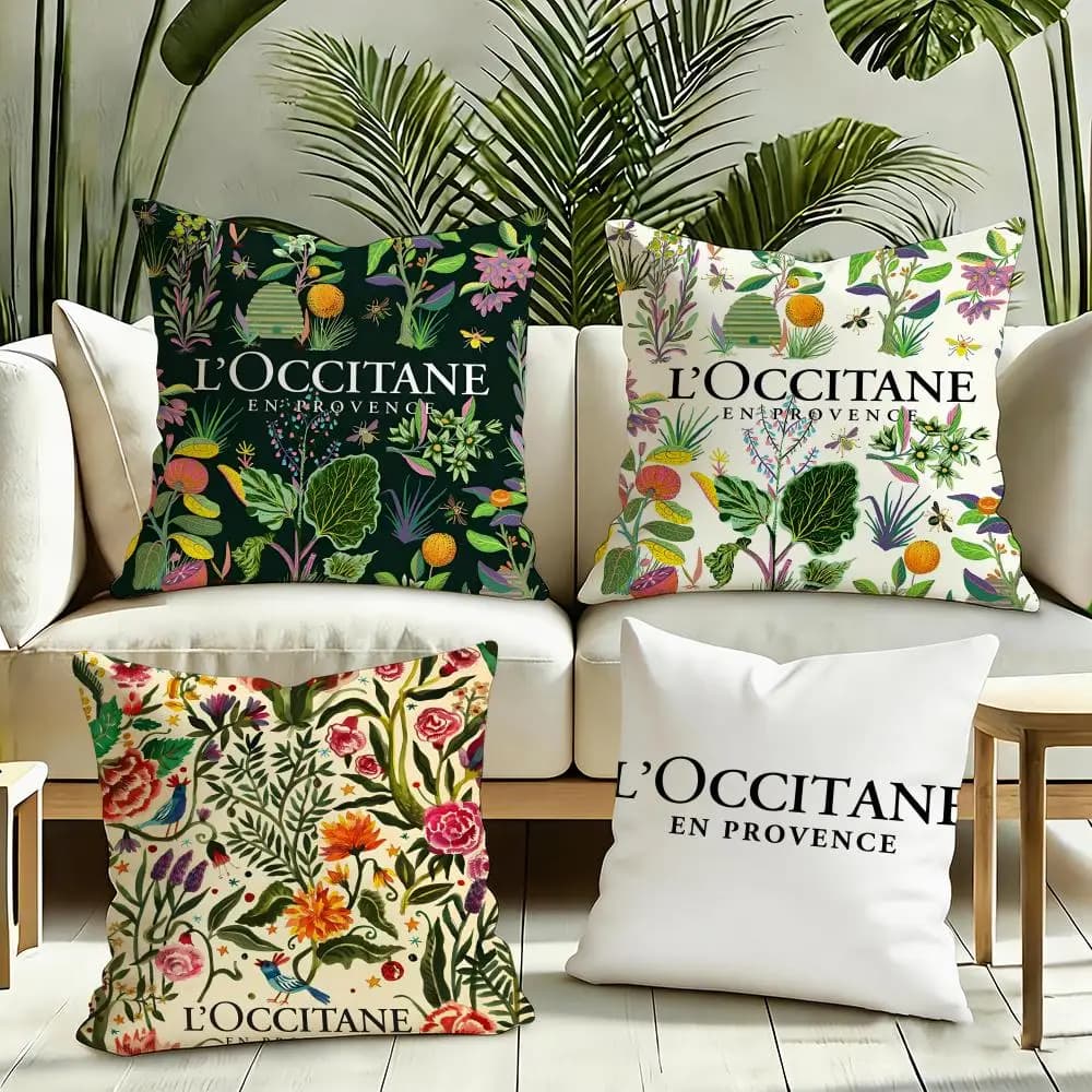 Elegante Copricuscino L-Loccitane in Morbido Peluche con Cerniera Invisibile Antipolvere per Divano e Arredamento Casa