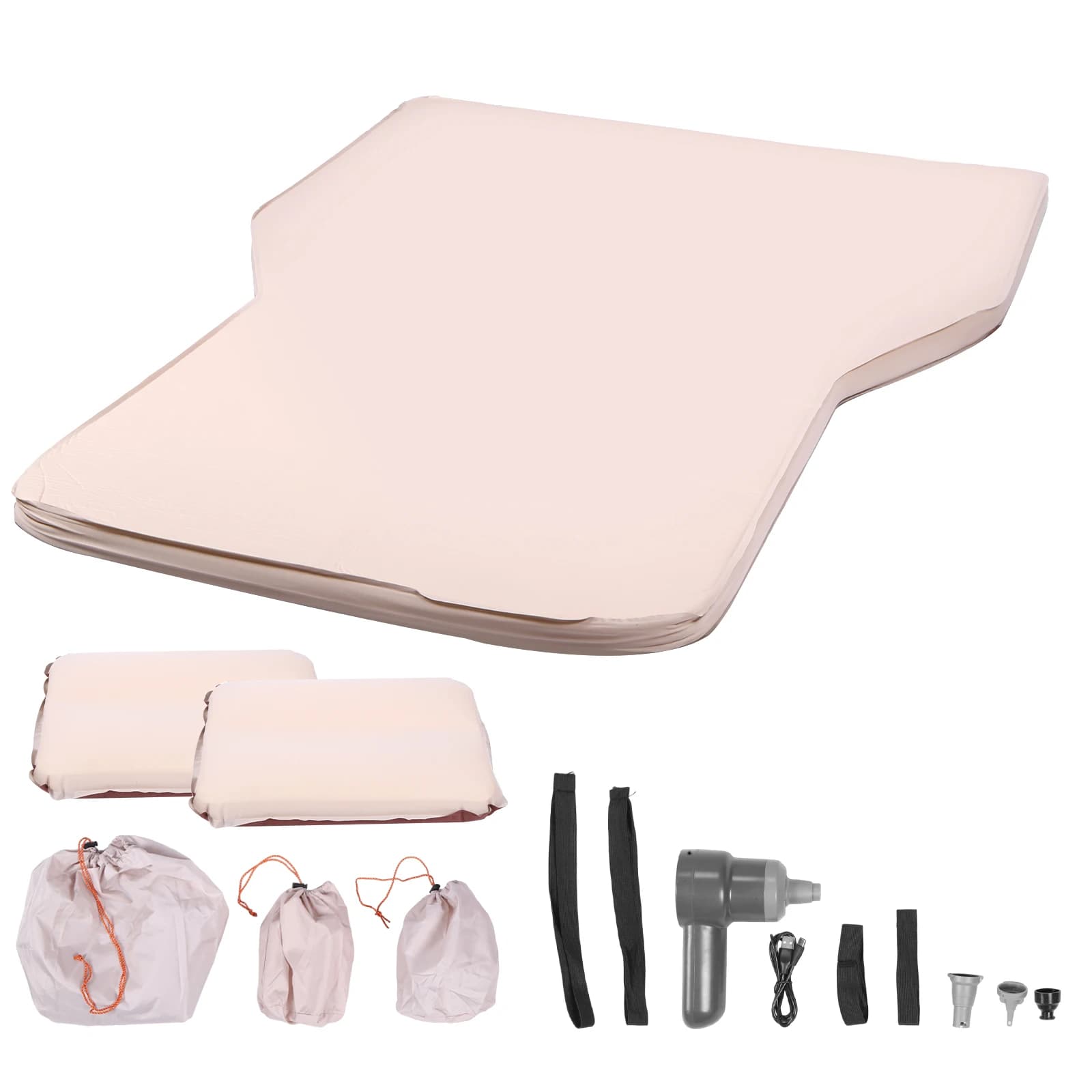 2,36 inch thick camping mattress with integrated cushion, easy to inflate and deflate, ideal for backpacking, hiking and traveling