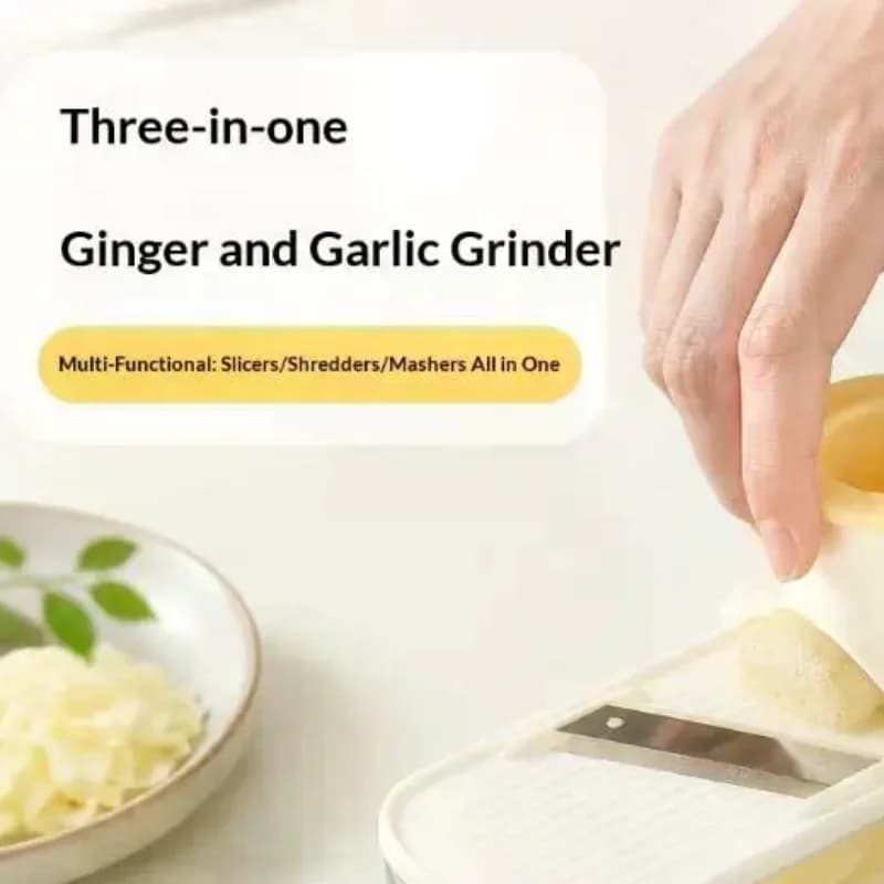 3-in-1 Multifunctional Ginger Garlic Grater Slicer Storage Container For Home Kitchen Cooking Meal Prep
