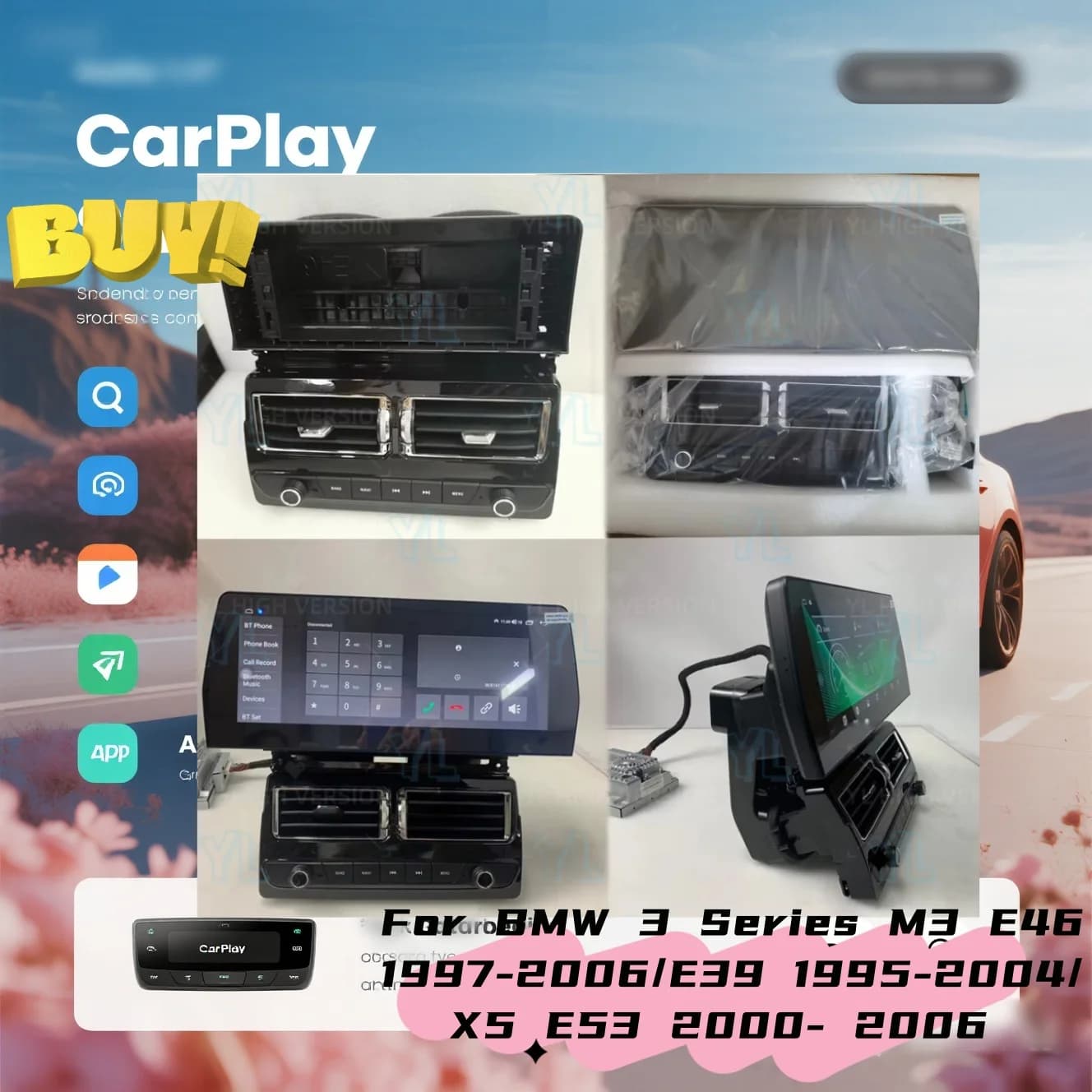 Android13 Touch Screen For BMW 3 Series M3 E46 1997-2006/E39 1995-2004/X5 E53 00- 06 Car AutoRadio Carplay Wifi 4G Multimedi GPS