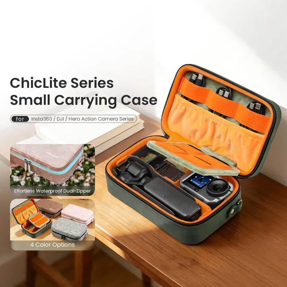 Borsa protettiva per action camera con divisori regolabili, custodia impermeabile, antiurto e antipolvere per DJI/Insta360/GoPro