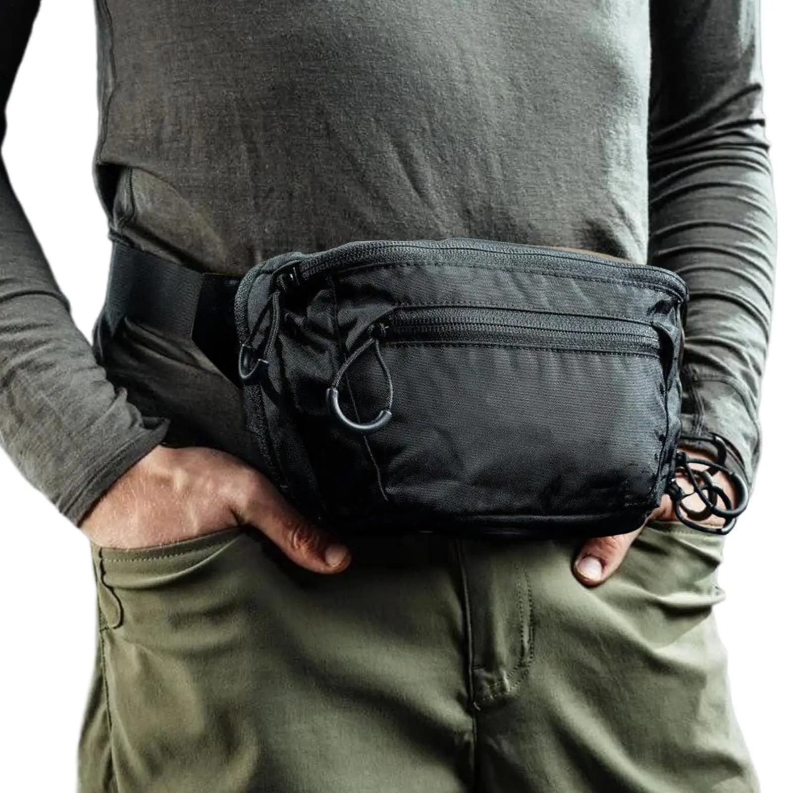 Camping Waist Adjustable Waist Bag Waterproof Outdoor Waist Bag Light Shoulder Bag for Cycling Gym Race