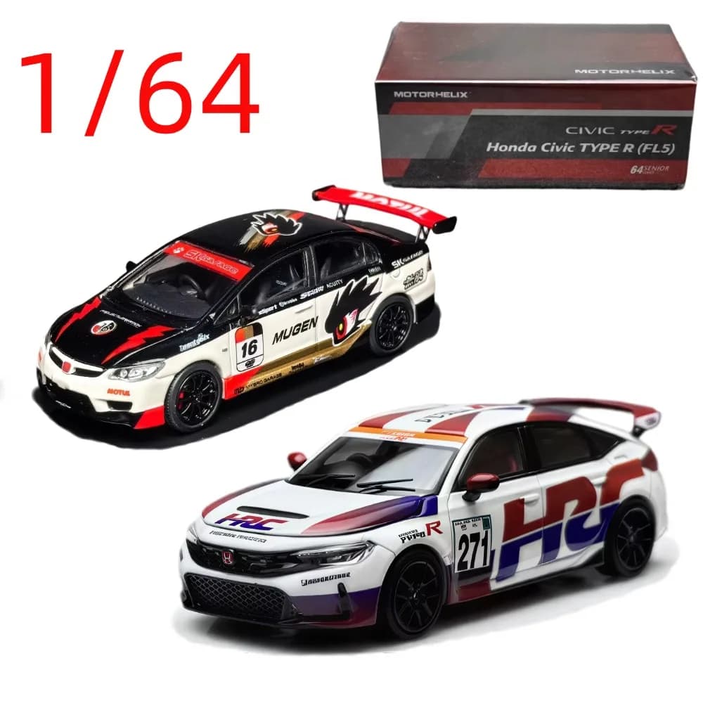 Modellino Auto Sportiva Honda Civic Type R FL5 in Scala 1/64 MH Diecast, Modellino da Collezione in Lega Honda Civic TYPE R FD2, Giocattolo Regalo per Bambini