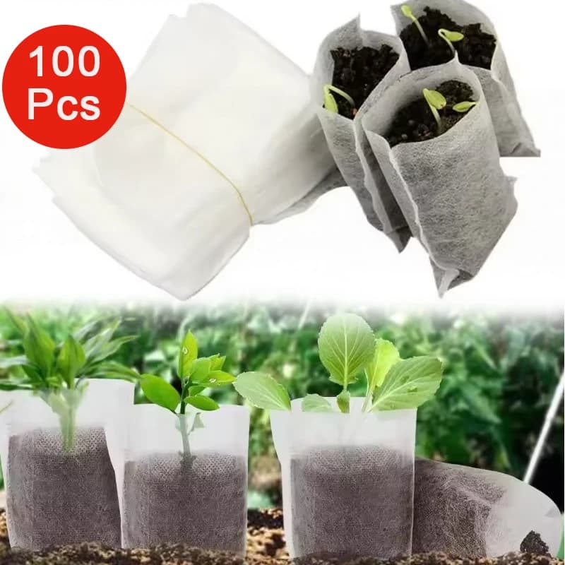Biodegradable Nursery Bags for Plant Growing Seeds for Nonwoven Seeds for Sowing Flower Jars for Home Garden Accessories Tools