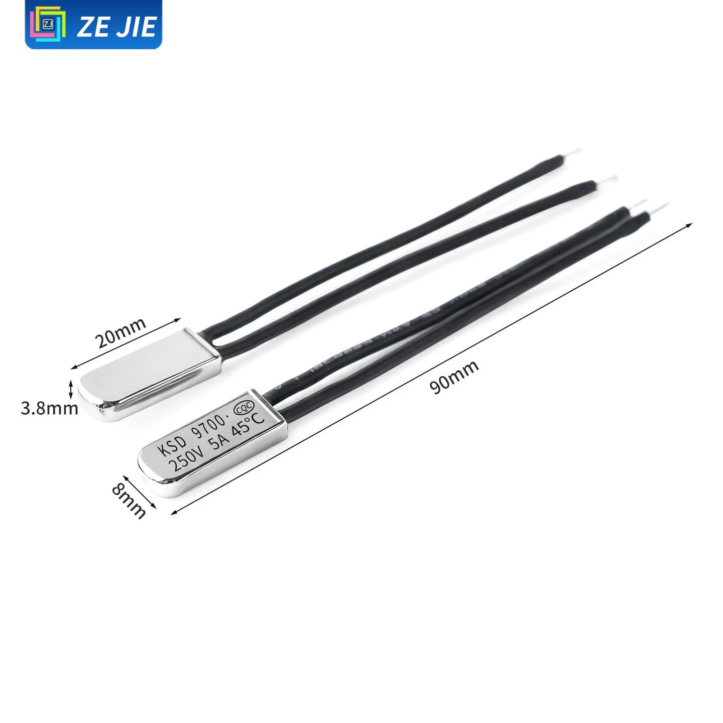 KSD9700 Thermostat / Temperature Switch Thermal Protection Controller, Normally Closed, 40°C ~ 155°C Temperature Sensor
