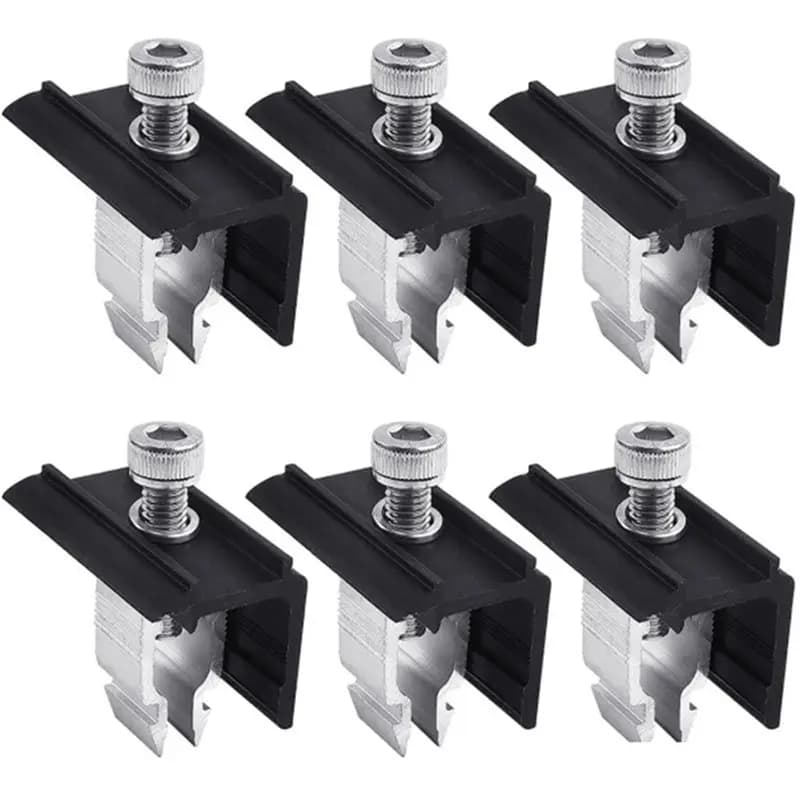 AB46-Aluminum Alloy Fixing Clip Set-Solar Panel Bracket Terminal Clips(6Pcs), Solar Panel Clips For Flat Roofs