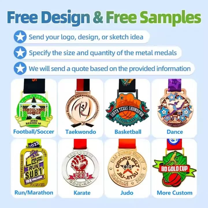 Wholesale Custom Zinc Alloy Material for Basket, Marathon, Football, Medals, Design Your Medals