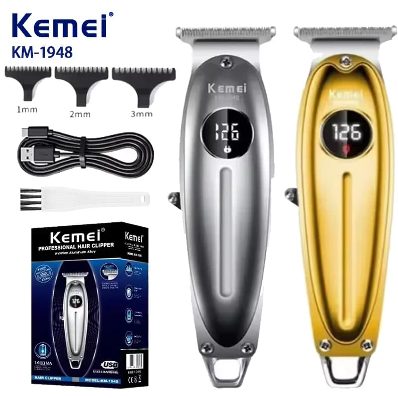 Kemei Haircuts for Men, Wireless Barbary Trimmer, Set Haircut, Razor, Haircut Machine with LED, Model KM-1948