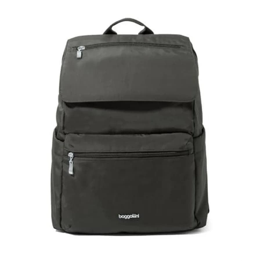 Zaino per Laptop con Chiusura a Patta 15x11 Pollici, Borsa Leggera da Lavoro e Viaggio con Fascia per Trolley e Protezione RFID, Nero