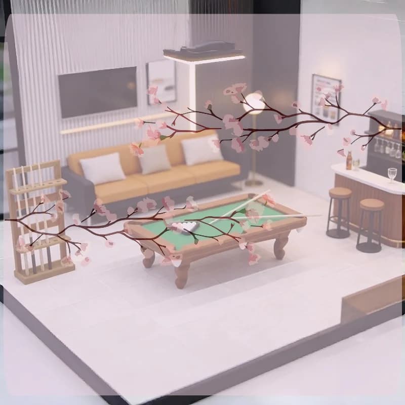 Set 1:12 Modello Mini Biliardo per Casa delle Bambole con Portastecche, Kit Tavolo da Biliardo, Accessorio per Gioco di Ruolo e Decorazione Diorama
