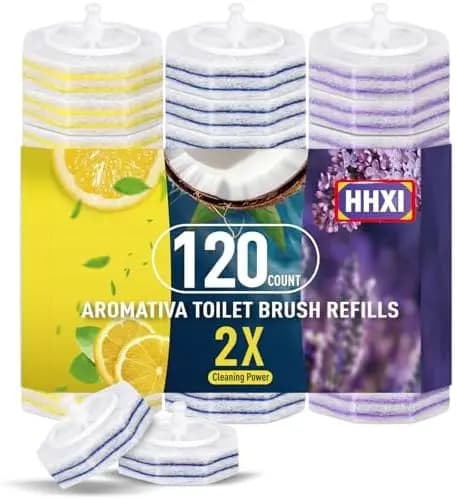 120 Ricariche per Spazzola WC Aromatica - Limone, Oceano Blu, Lavanda - Cuscinetti di Pulizia a Doppio Strato, Testine Usa e Getta