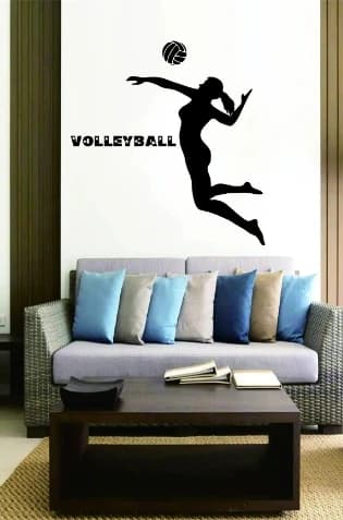 1 pcs new wall sticker in beautiful volleyball vinyl look wall decal PVC wall sticker modern fashion wall sticker for living room bedroom