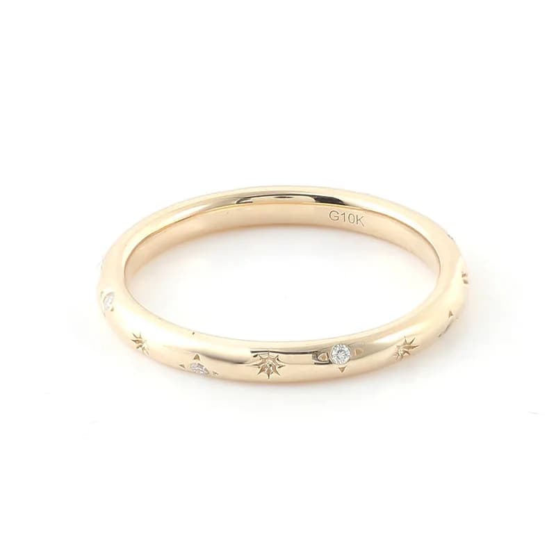 Provence 10K/14K/18K Moissanite Promise Rings for Couples Round Cut D Color Anniversary Ring Custom Jewelry Wedding Band