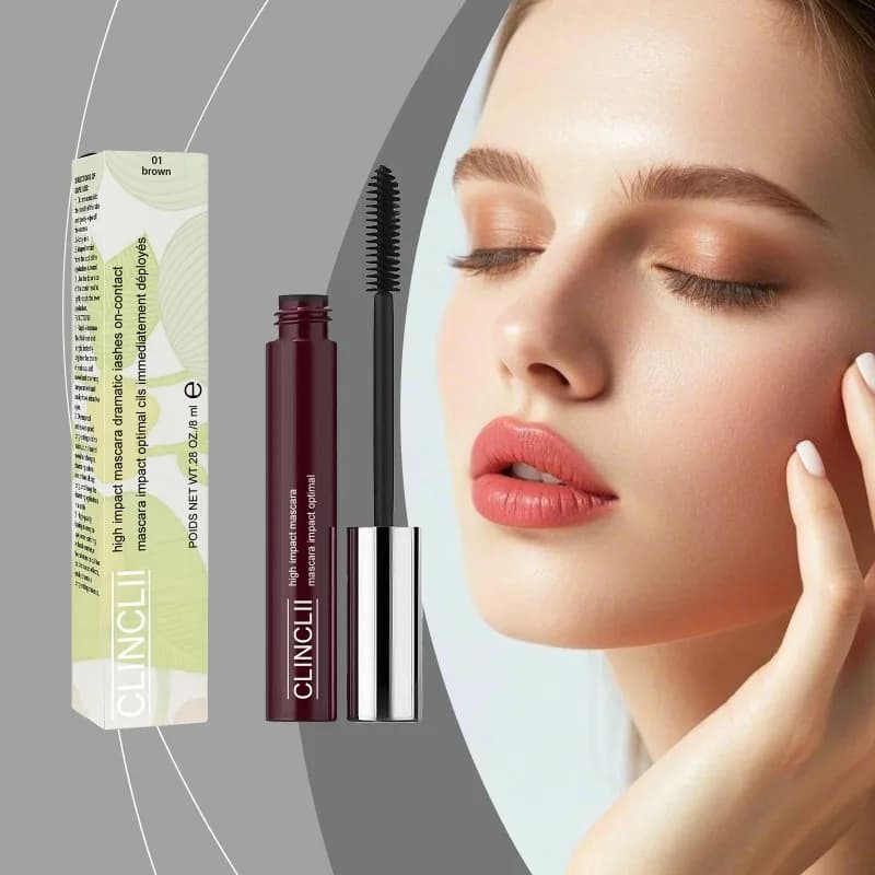 Mascara Marrone Impermeabile 1pz, Mascara Liquido in Fibra per Allungare e Curvare le Ciglia, per Trucco Occhi Donna, Strumenti Cosmetici