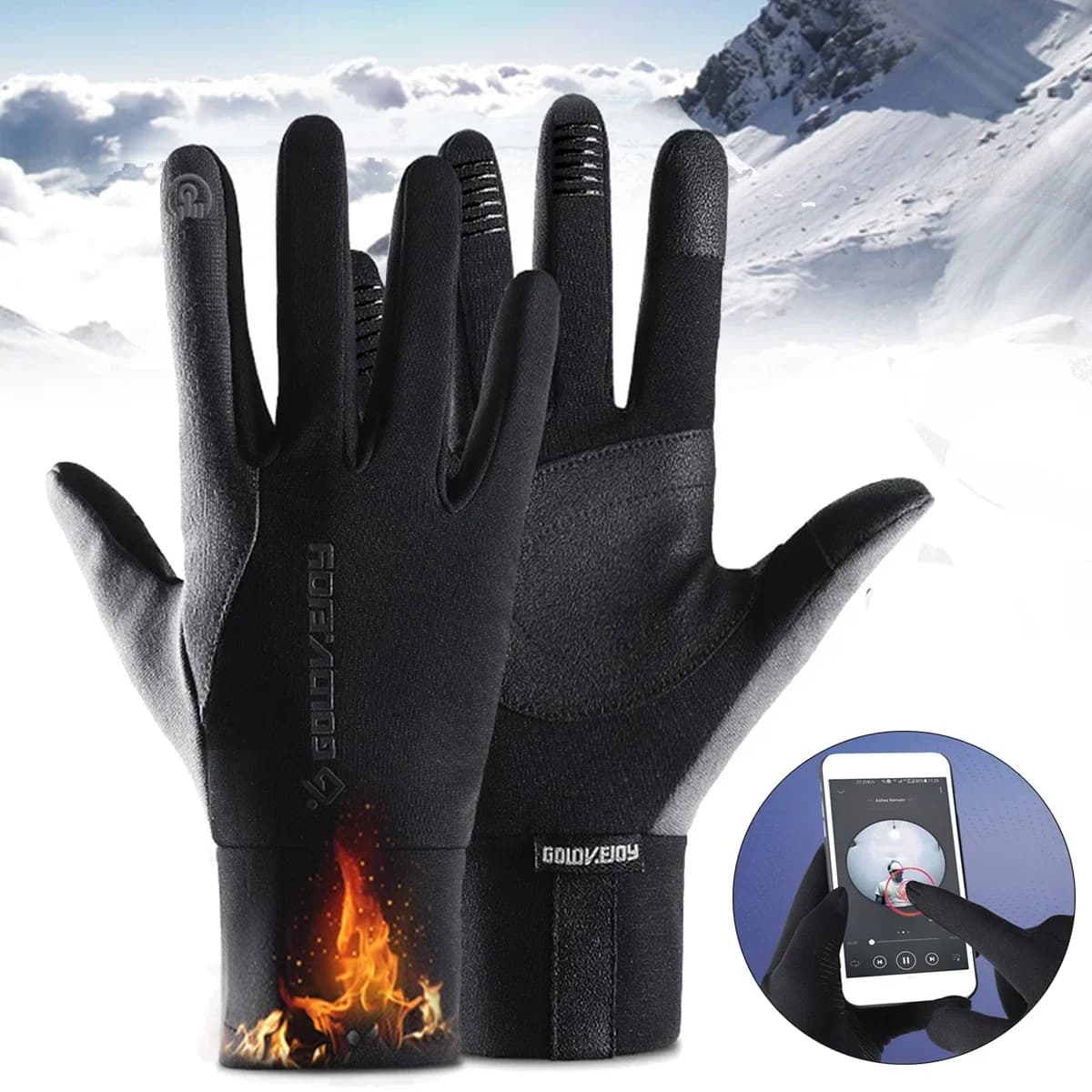 Guanti Invernali Impermeabili Touchscreen Antivento per Sport Pesca Guida Moto Sci Antiscivolo Caldi per Ciclismo Uomo Donna